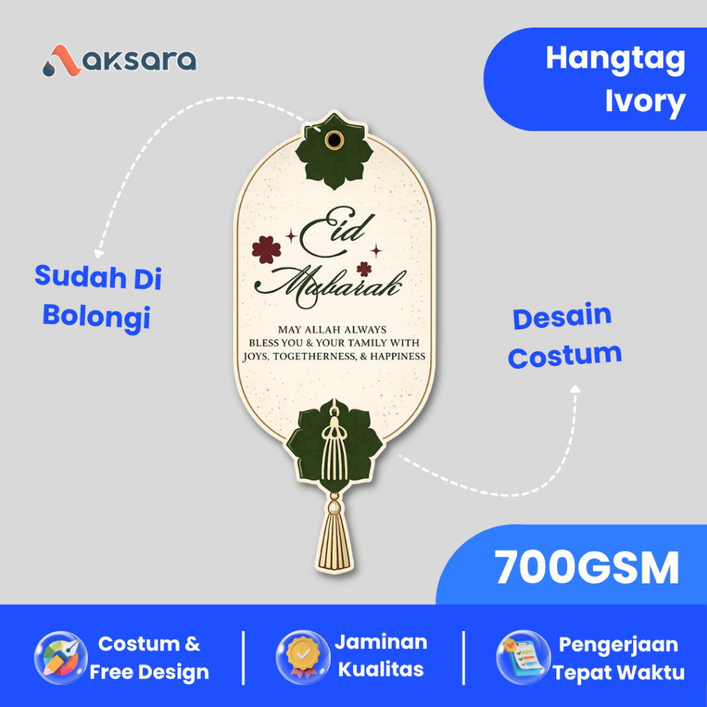 HANG TAG BAJU IVORY PREMIUM COSTUM, hangtag baju, hangtag premium, hangtag costum tebal, hangtag ivo