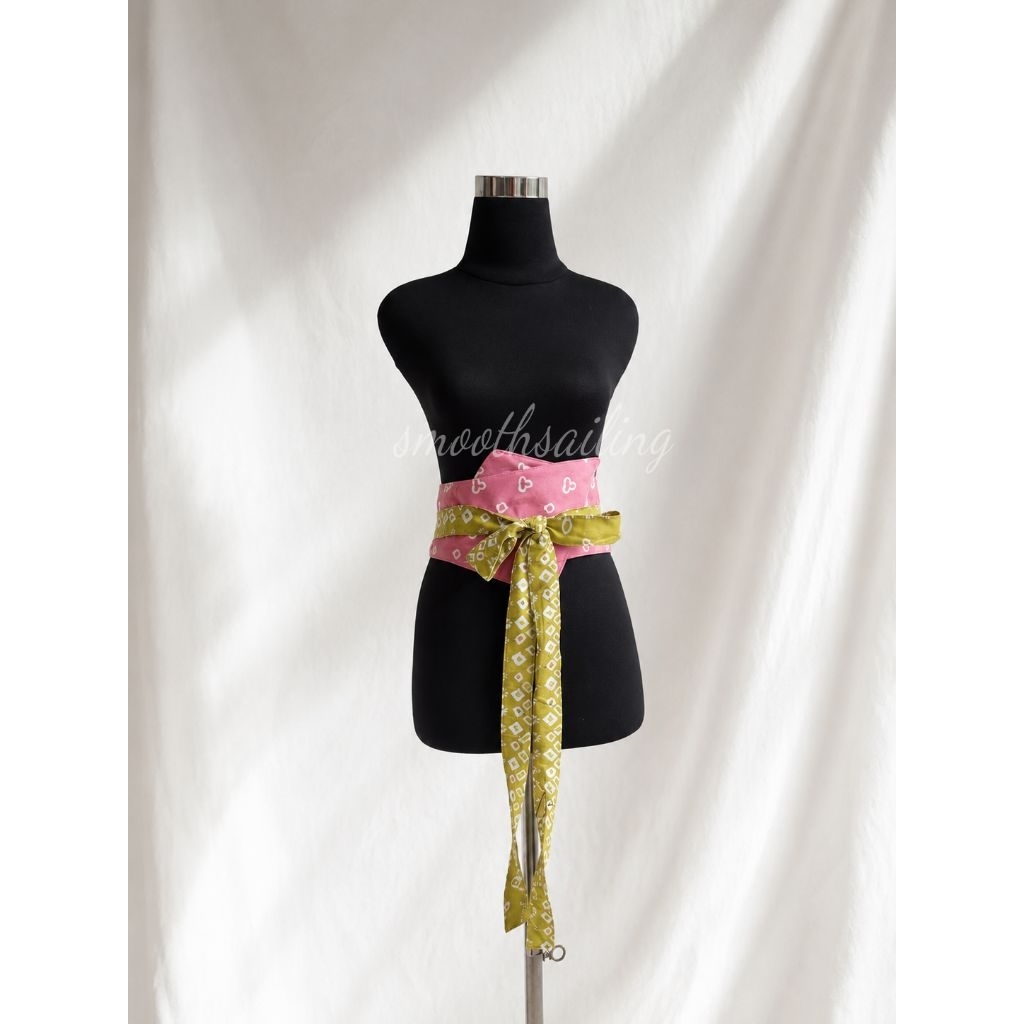 Obi Belt Batik Jumputan Dusty Pink