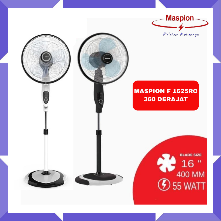 Maspion Kipas Angin Berdiri Remote 16 Inch Oscilation Fan 360 F 1625RC 1625 RC F1625RC 16Inch