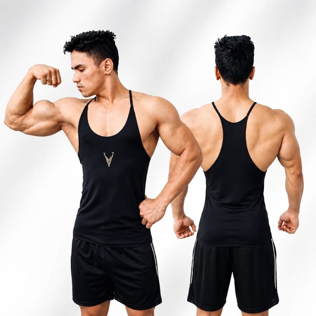 singlet pria tali kecil gym