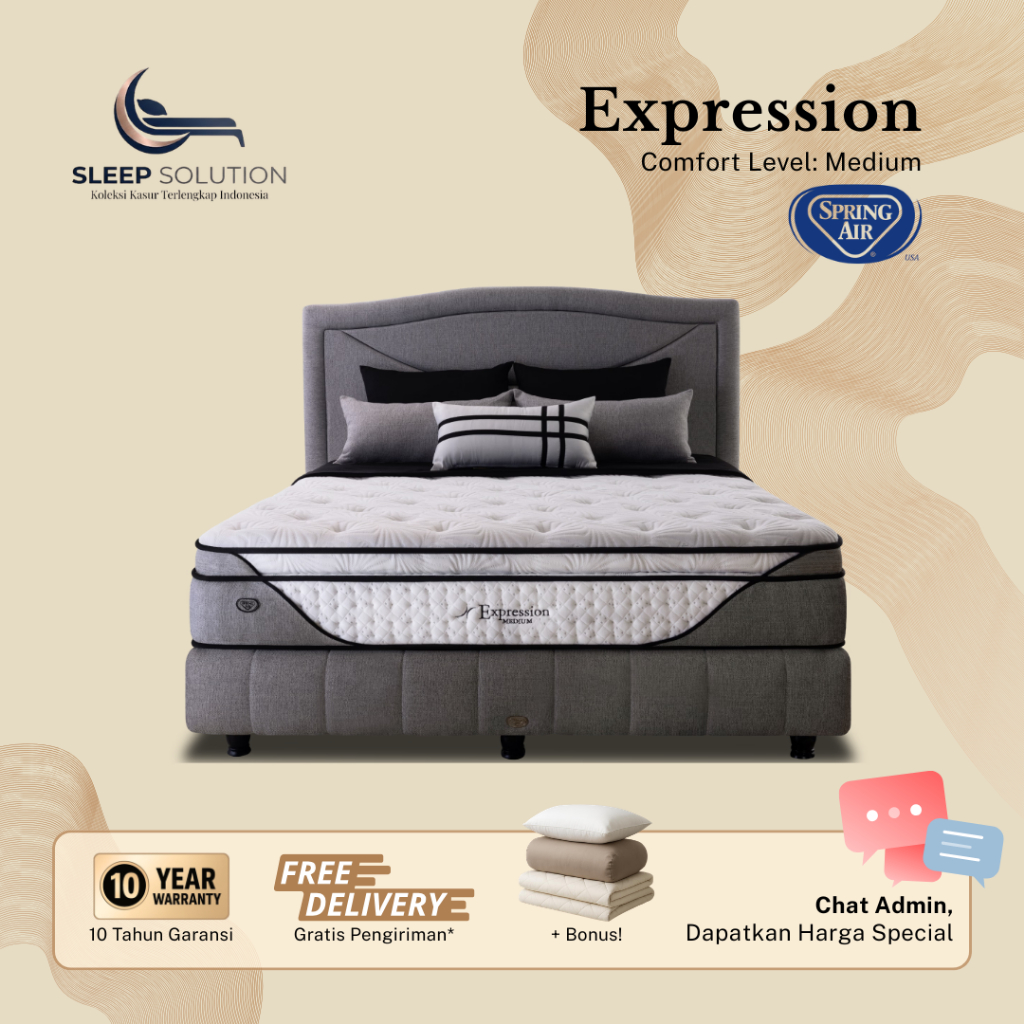 SPRING AIR EXPRESSION MEDIUM I Kasur Spring Bed | Matras Premium | 100x200, 120x200, 160x200, 180x20