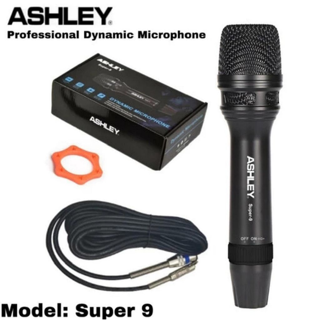 Mic Kabel Ashley Super 9 Original mic karaoke Ashley