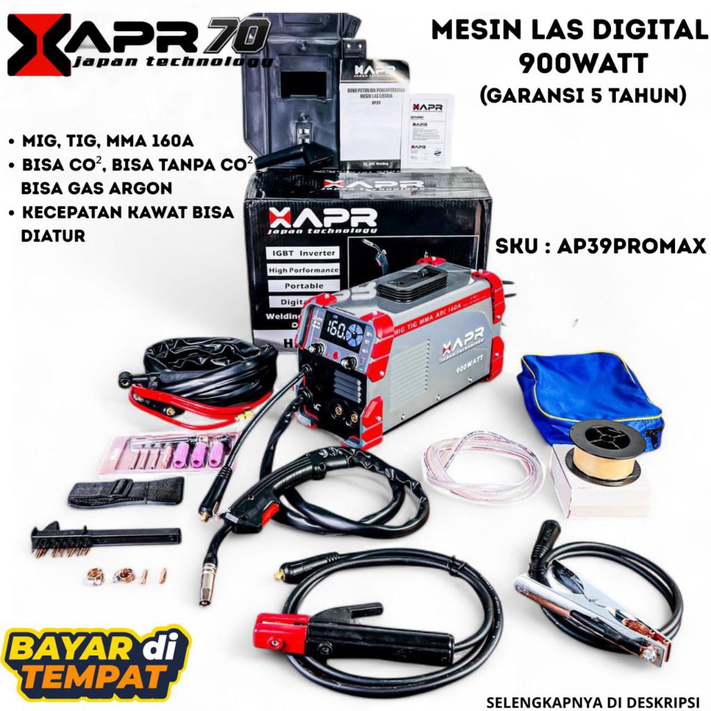 Mesin las MIG TIG MMA APR TYPE AP39 PROMAX XAPR BONUS STANG TIG MIG MMA DLL  bisa Gas