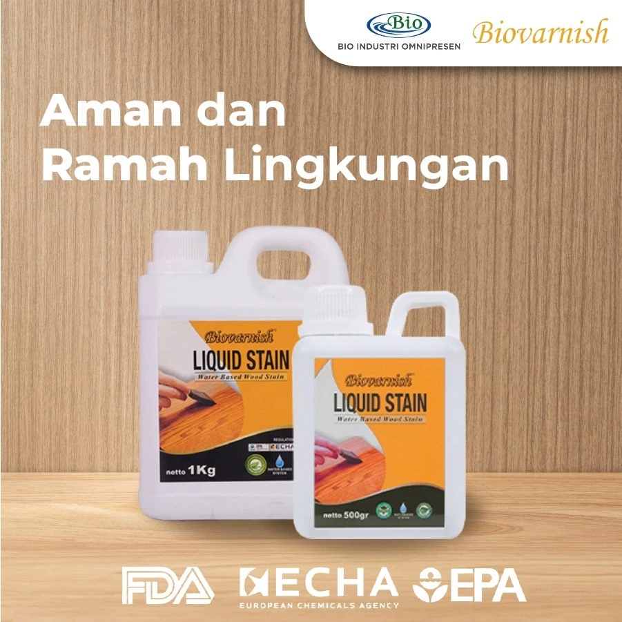 Plitur Kayu Waterbased - Biovarnish - liquid stain