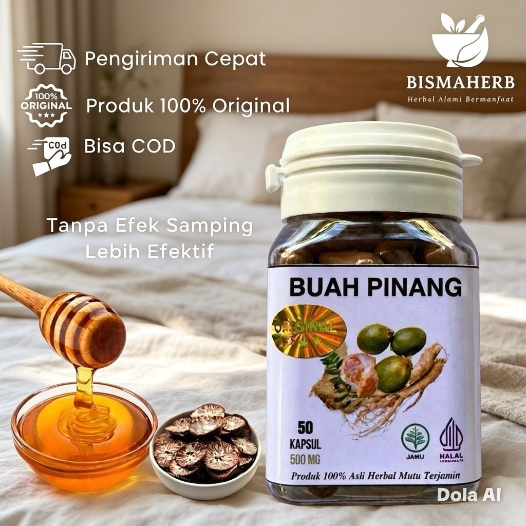 isi 50 Herbal Kapsul BUAH PINANG MUDA Asli 100% Alami isi 50 KAPSUL