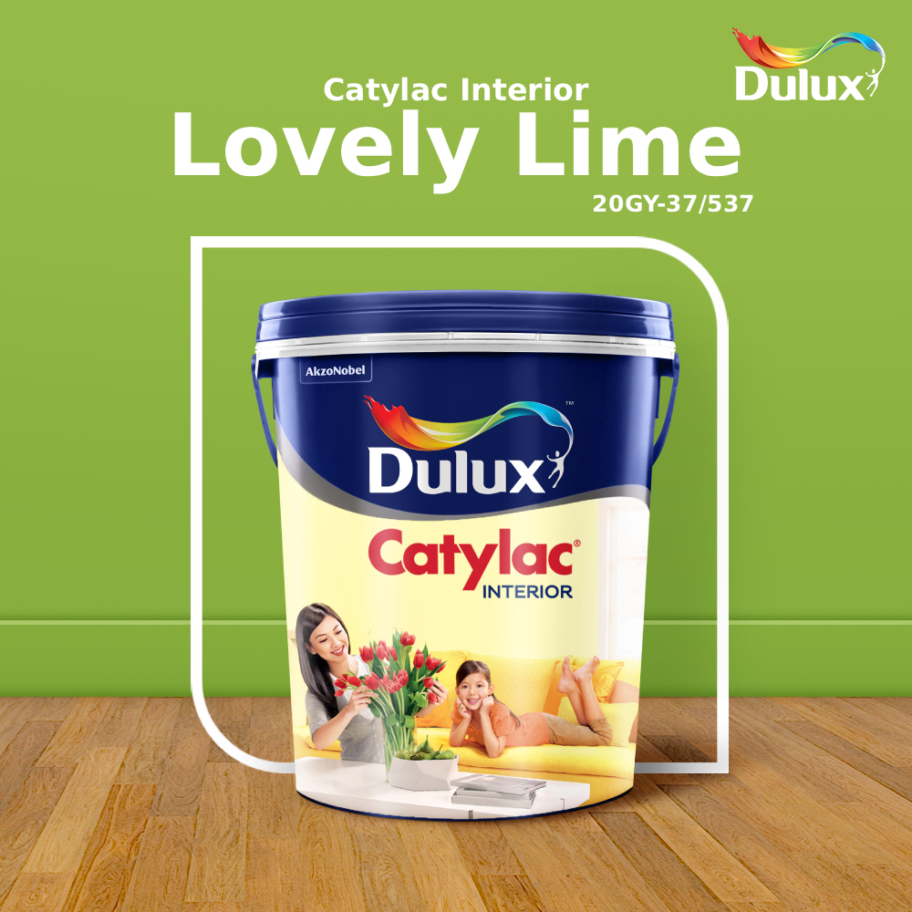 CAT TEMBOK LOVELY LIME DULUX CATYLAC INTERIOR - 5 KG CAT LOVELY LIME 20GY-37/537 CAT TEMBOK INTERIOR