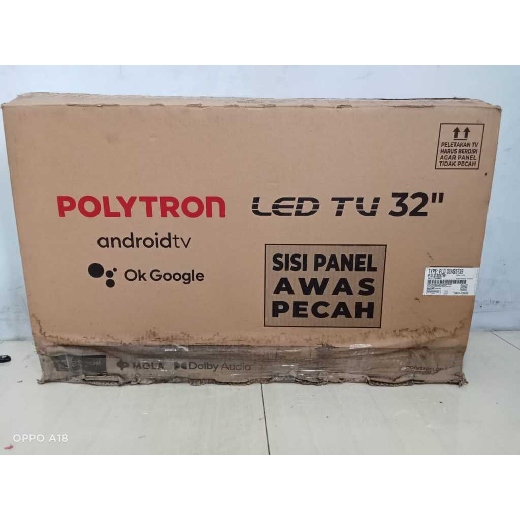 BARU TV LED POLYTRON ANDROID 32 INC 32AG5759 NETFLIX YOUTUBE HDMI GARANSI RESMI (5608)