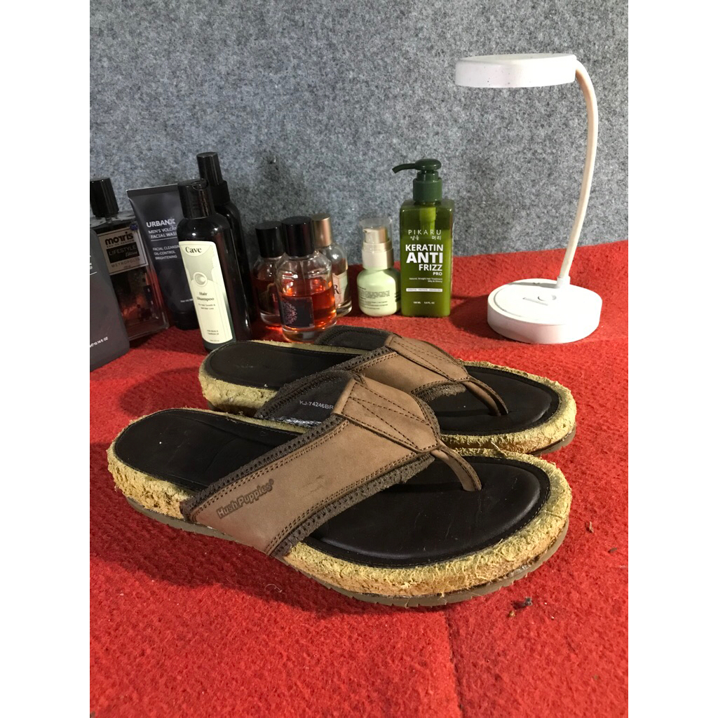 sandal kulit asli hush puppies