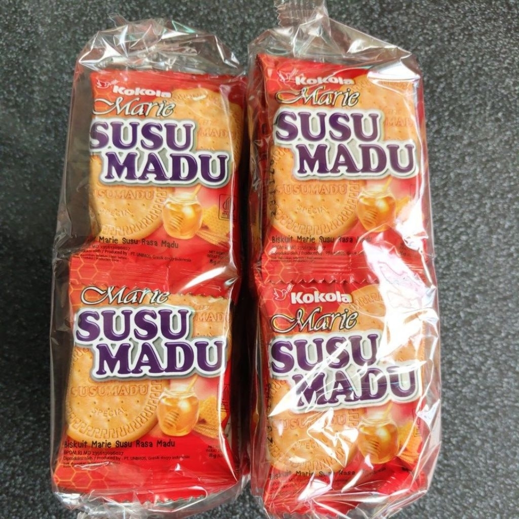 Kokola Marie susu madu renceng 20pcs / kue marie