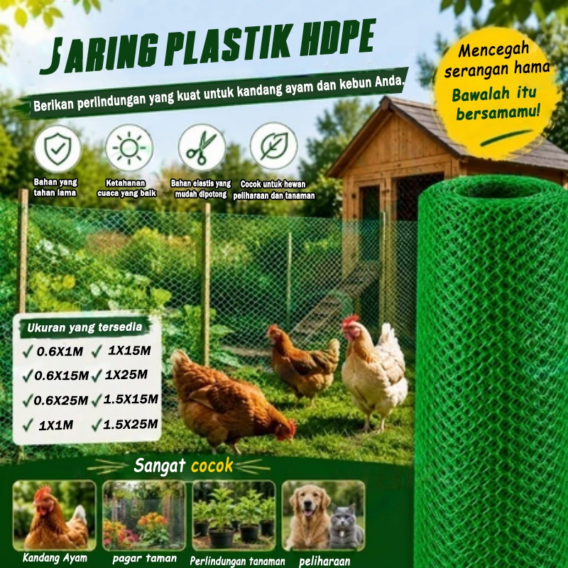 Produk Baru - Jaring Plastik Jaring Kecil 1CM Warna Hijau/Hitam/Putih