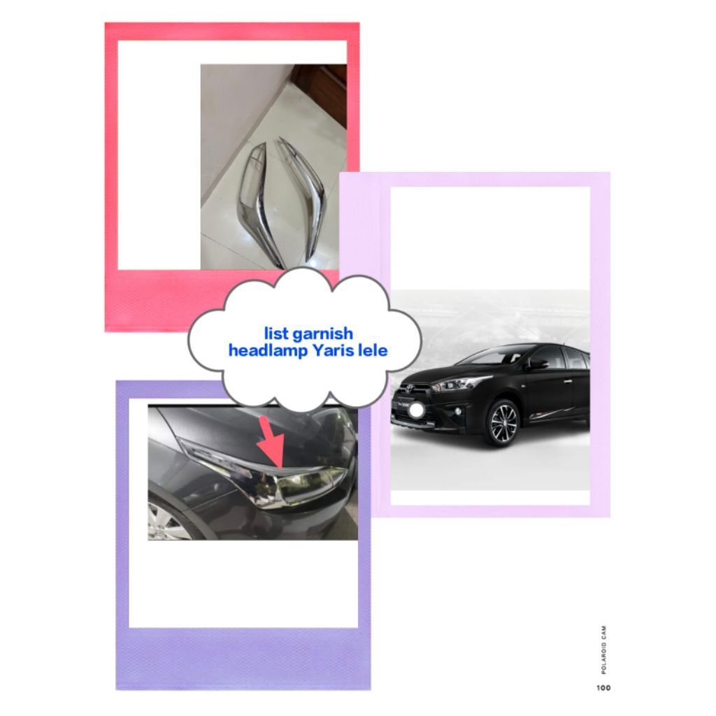 list garnish headlamp atau lampu depan Yaris lele 2013-2018 pelindung mika lampu dari benturan supay
