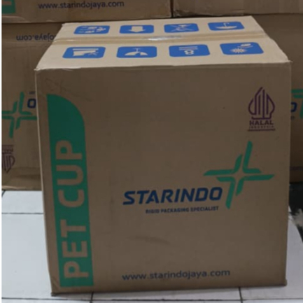 1 DUS GELAS PLASTIK BAHAN PET 12 OZ/14OVAL OZ DAN 16 OZ MEREK STARINDO