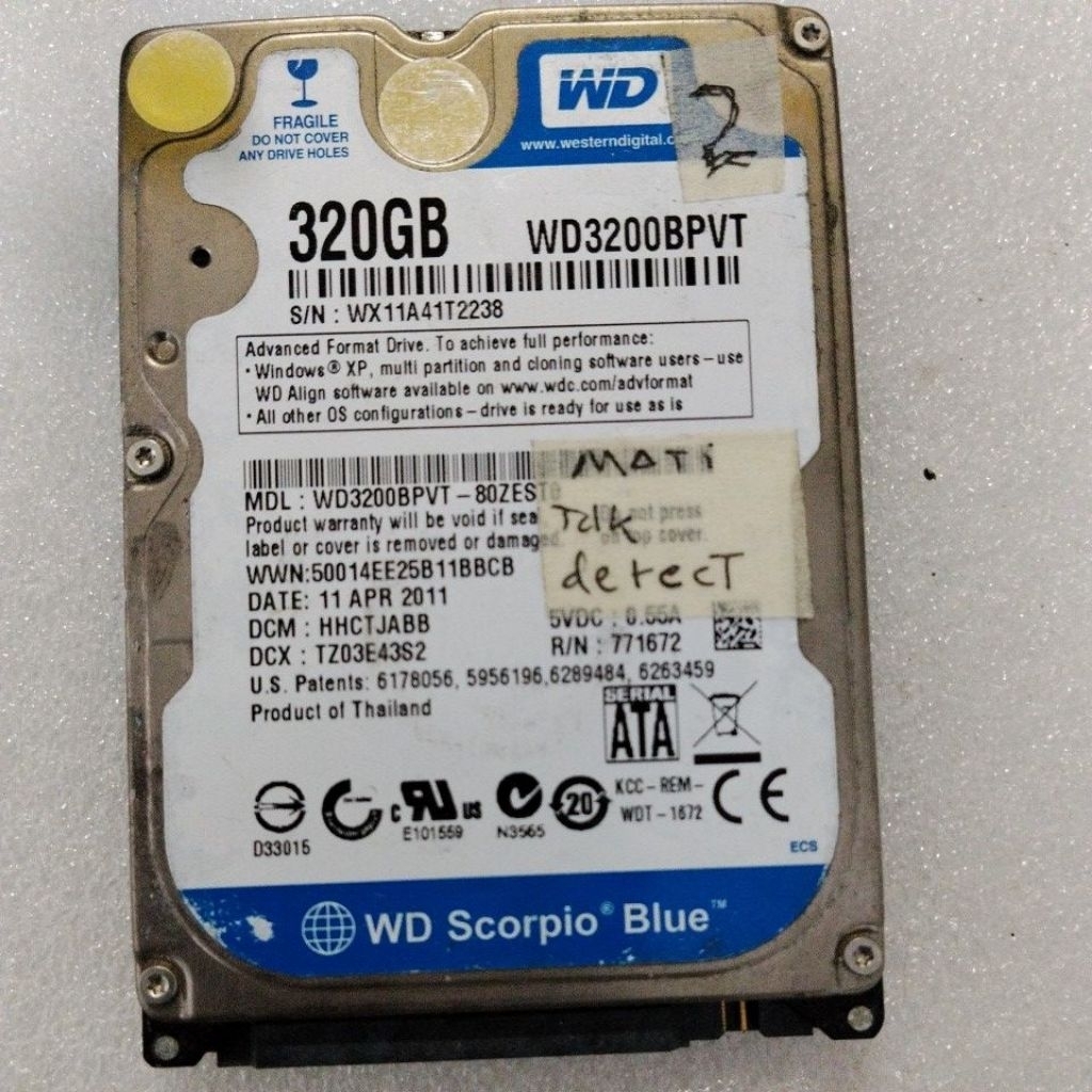 harddisk laptop rusak merk WD