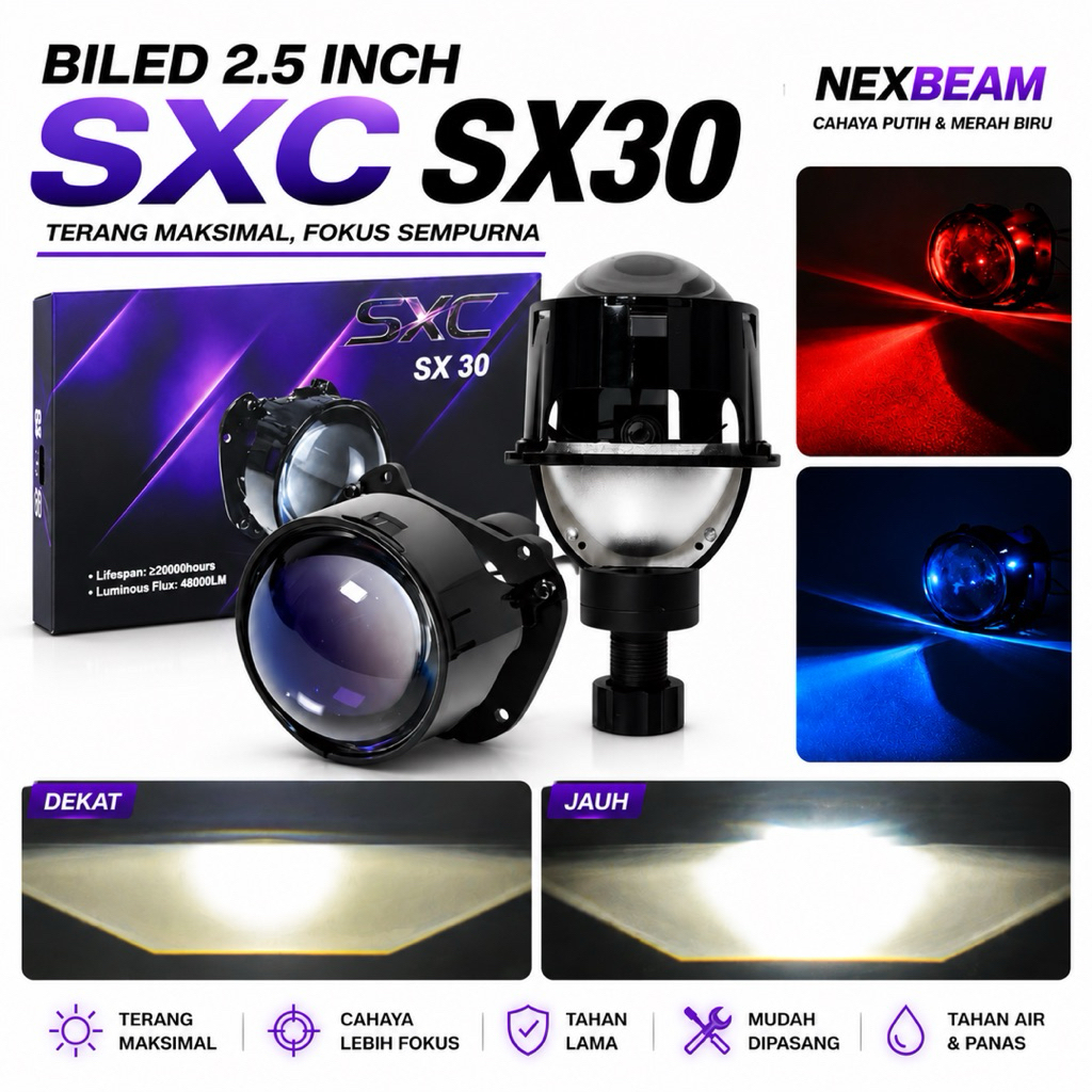 BILED SXC SX30 - BILED PROJECTOR 2.5 INCH BLUE LENS