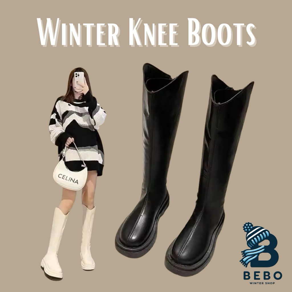 Sepatu Boots Wanita Selutut Anti Air Winter Knee Boots