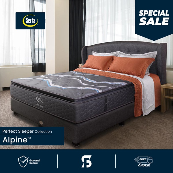 SERTA Kasur Spring Bed Alpine (Full Set) Medium