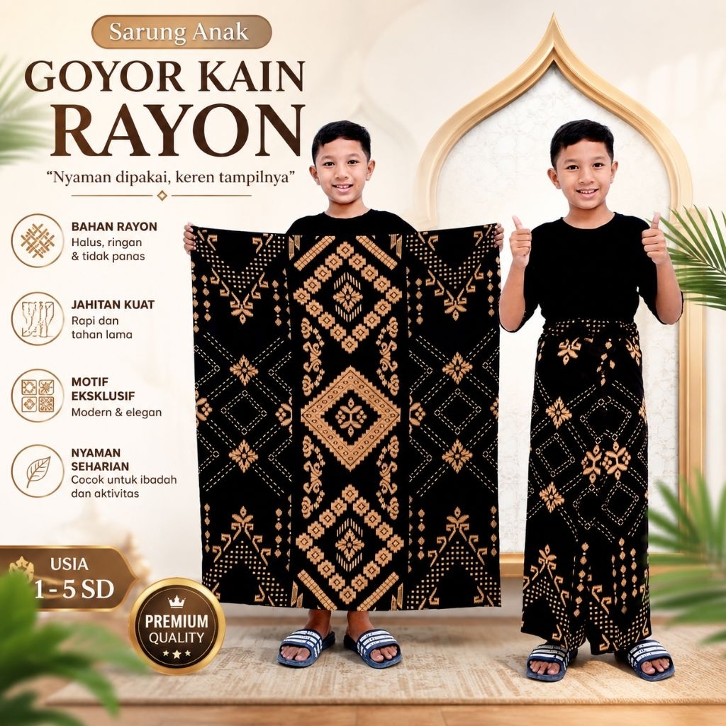 SARUNG BATIK ANAK | SARUNG GOYOR ANAK | SARUNG ANAK SD