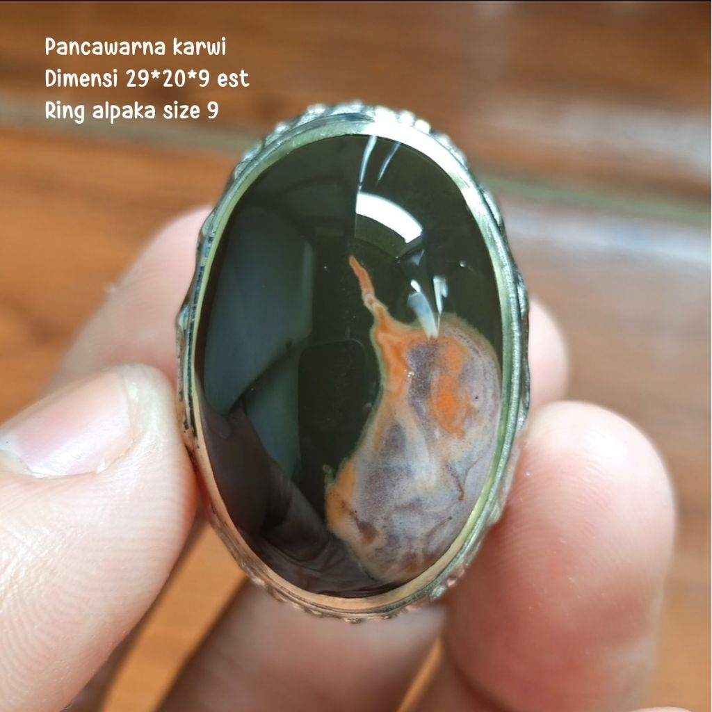 (TERMURAH) Cincin Batu Akik Pancawarna Garut Karwi, ukuran jumbo
