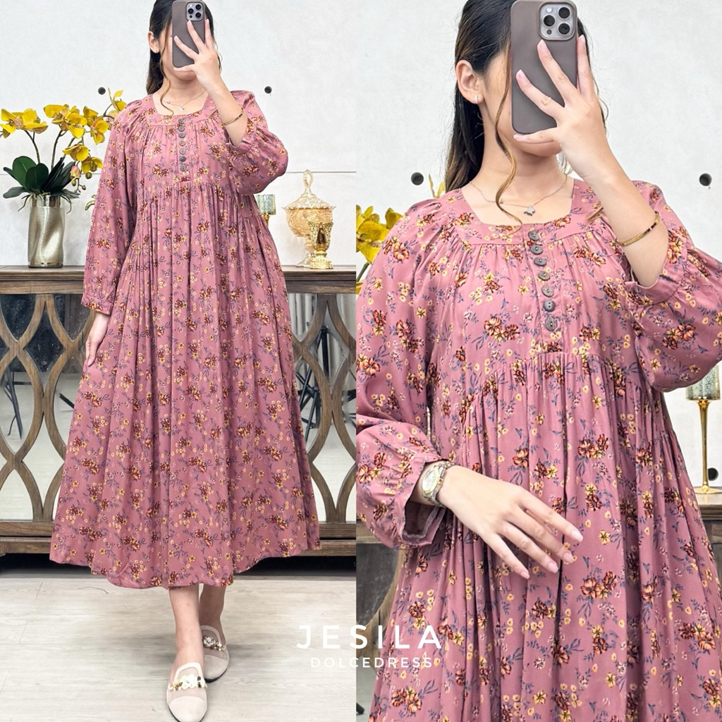 Daster Arab Dolce JESILA Midi Dress Rayon Cantik Ori