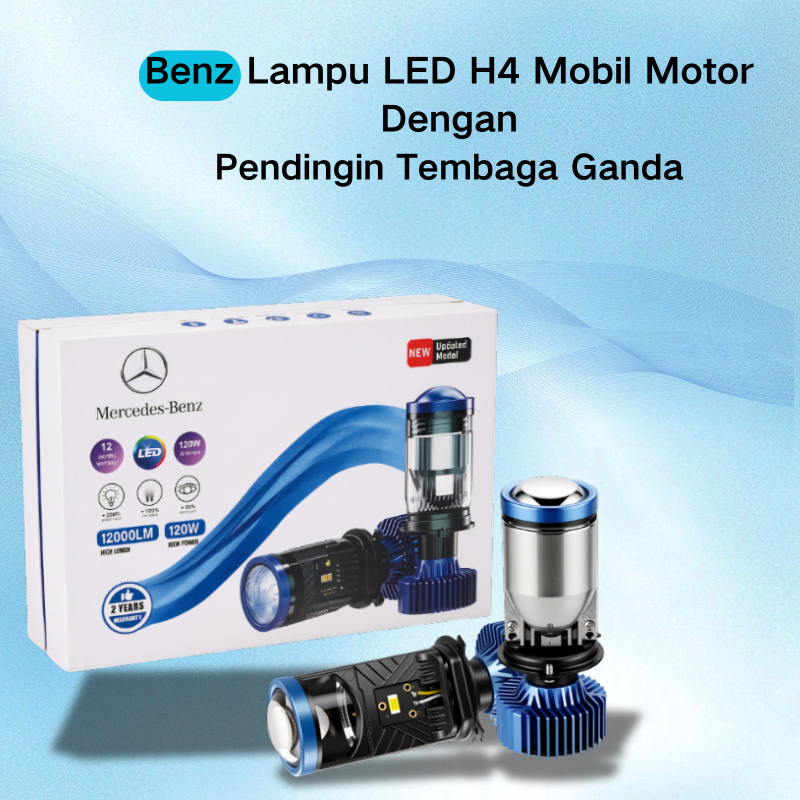 Benz Lampu LED Mobil  H4 Lampu Proyektor Mini H4 Original Super Terang Super Terang 12000 Lumens