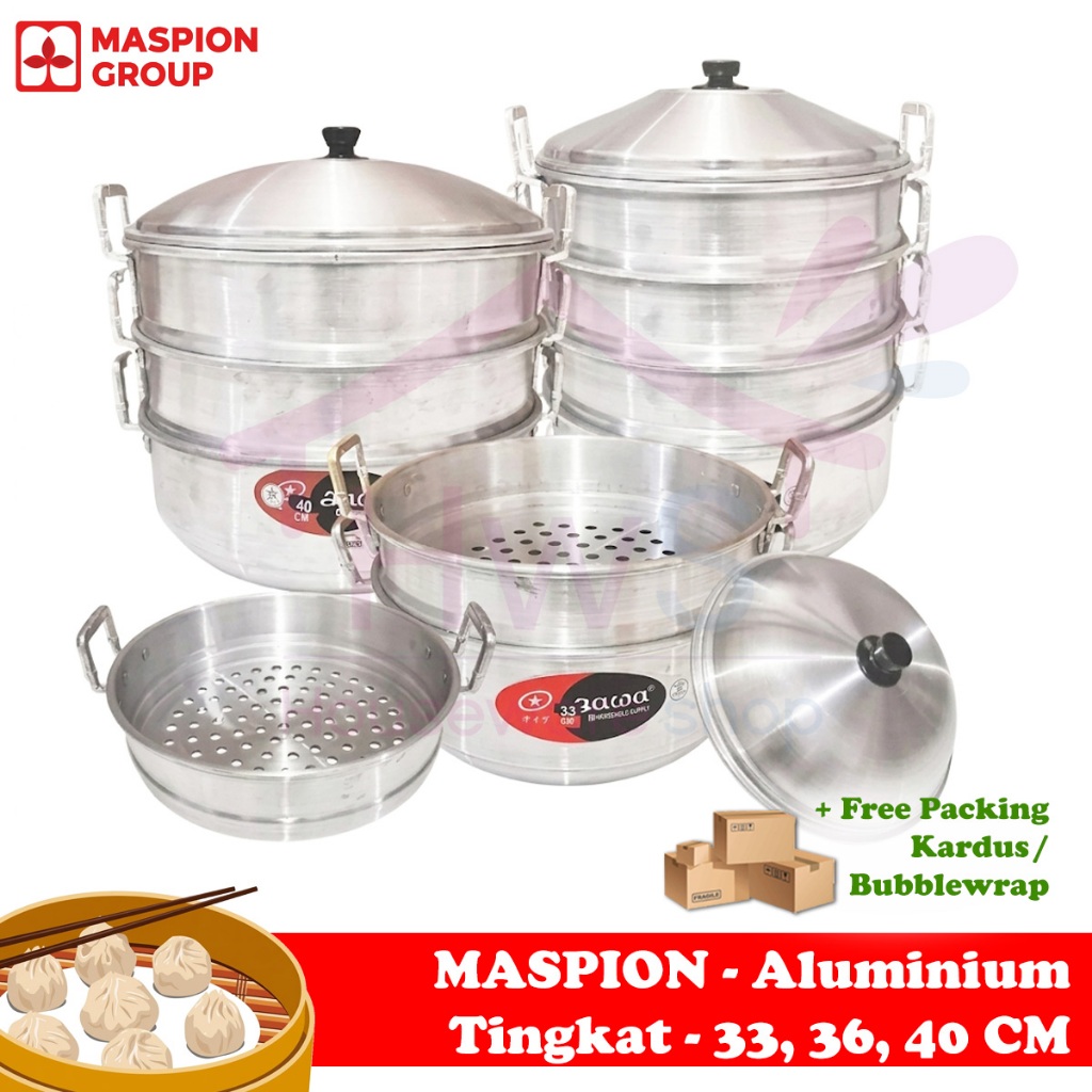 Maspion Langseng Kukus 3 Susun 40 36 33 cm Aluminium / Dandang Kukus Susun 3