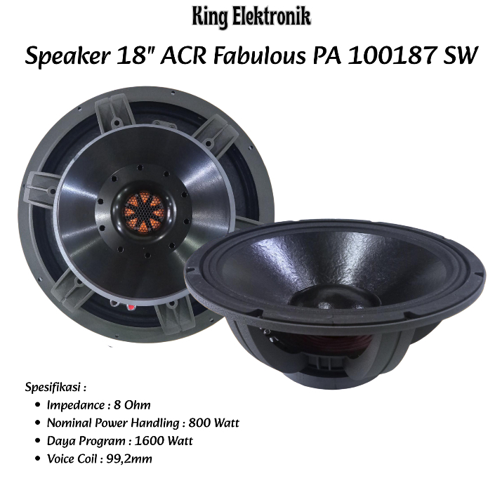 Speaker 18 Inch ACR Fabulous PA 100187 SW