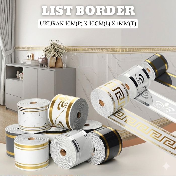 List Border Stiker Dinding Wallpaper Dinding Wallpaper Stiker  Dekorasi Dinding Rumah