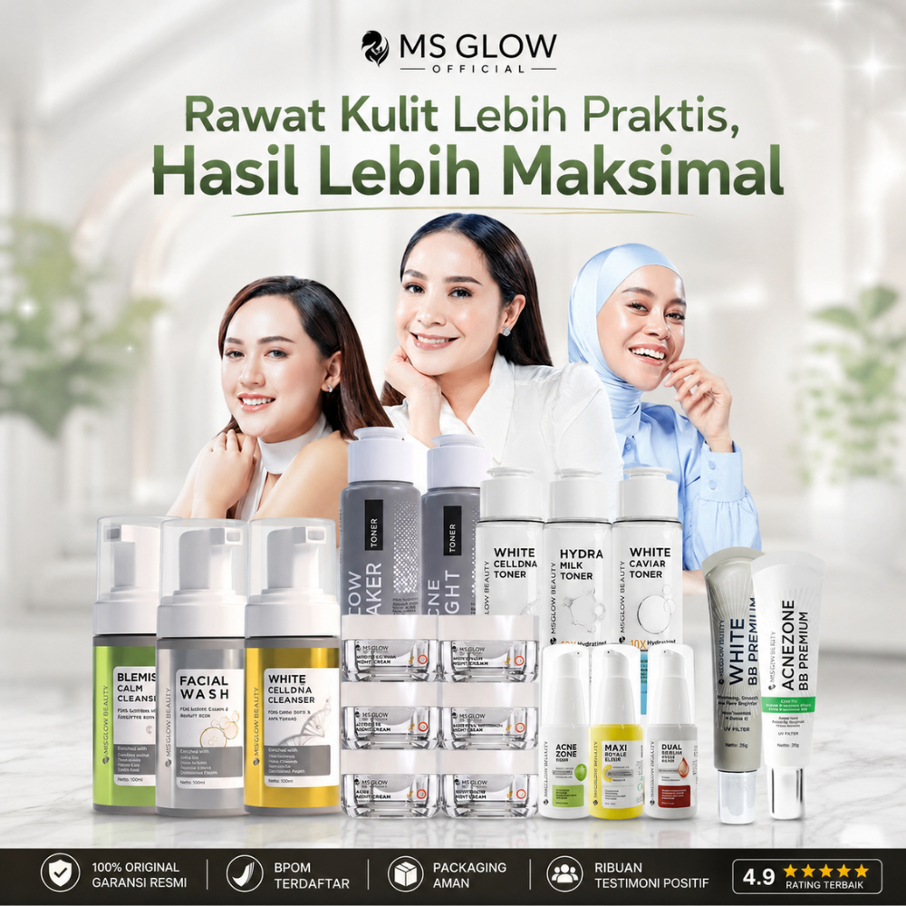 Ms glow whitening acne luminous wcd ultimate Skincare 1 set lengkap Booster skincare wajah glowing