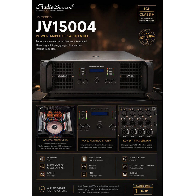 Power Amplifier 4 Channel Audio Seven JV15004 Original High Quality