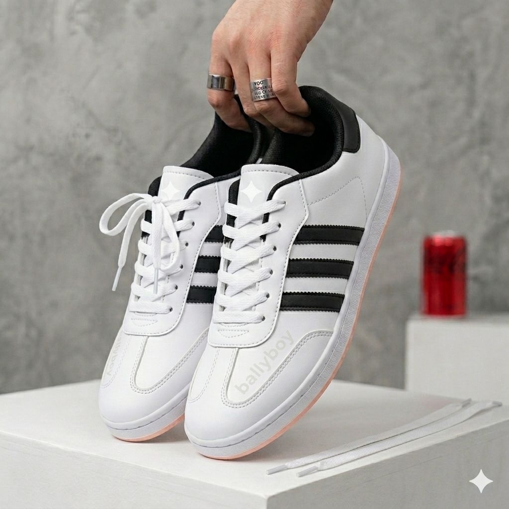 Sepatu Sneakers Pria Hitam Polos Kets Full Black Sekolah Kerja