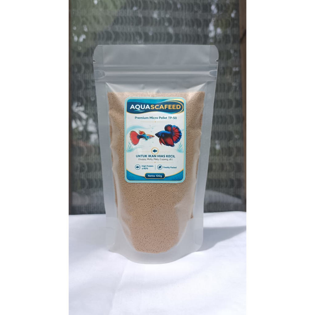 Xcamellyaa Pelet Ikan Hias Kecil Premium 100G X2 Tp-50 0,5Mm Pakan Guppy Cupang Molly Platy