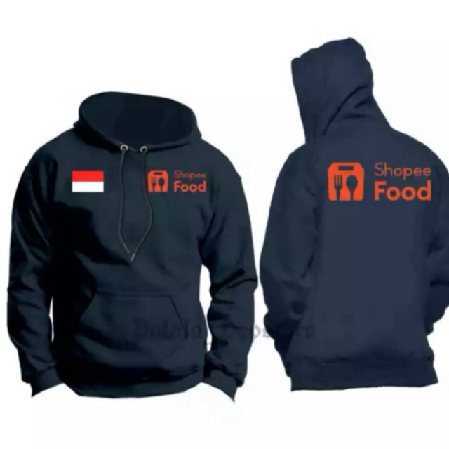 Jaket Sweater Hoodie ShopeeFood Zipper // Driver Online / Harga Termurah / Kualitas Terbaik
