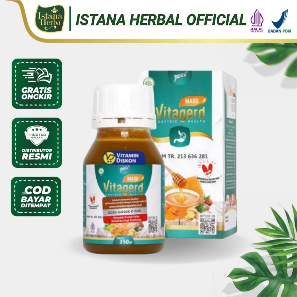 Madu Vitagerd Original Membantu Mengatasi Asam Lambung, Mual, Muntah & Gerd Anxiety Cemas Berlebih a