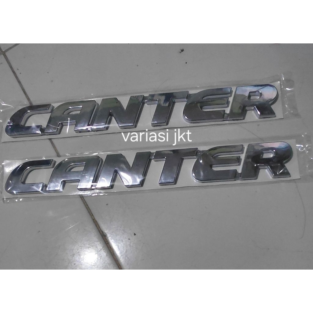 emblem tulisan canter crhom/ emblem tulisan canter
