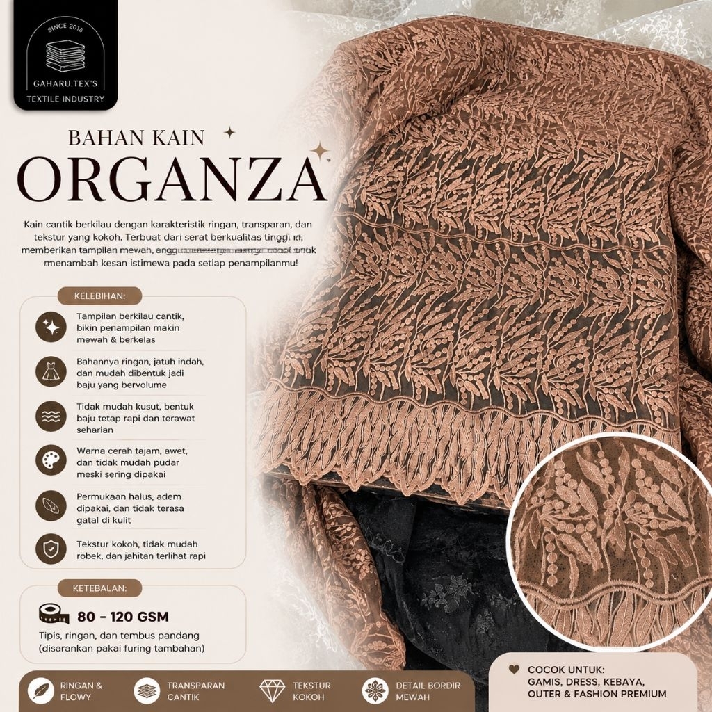 kain organza premium // kain organza meteran // kain organza meteran