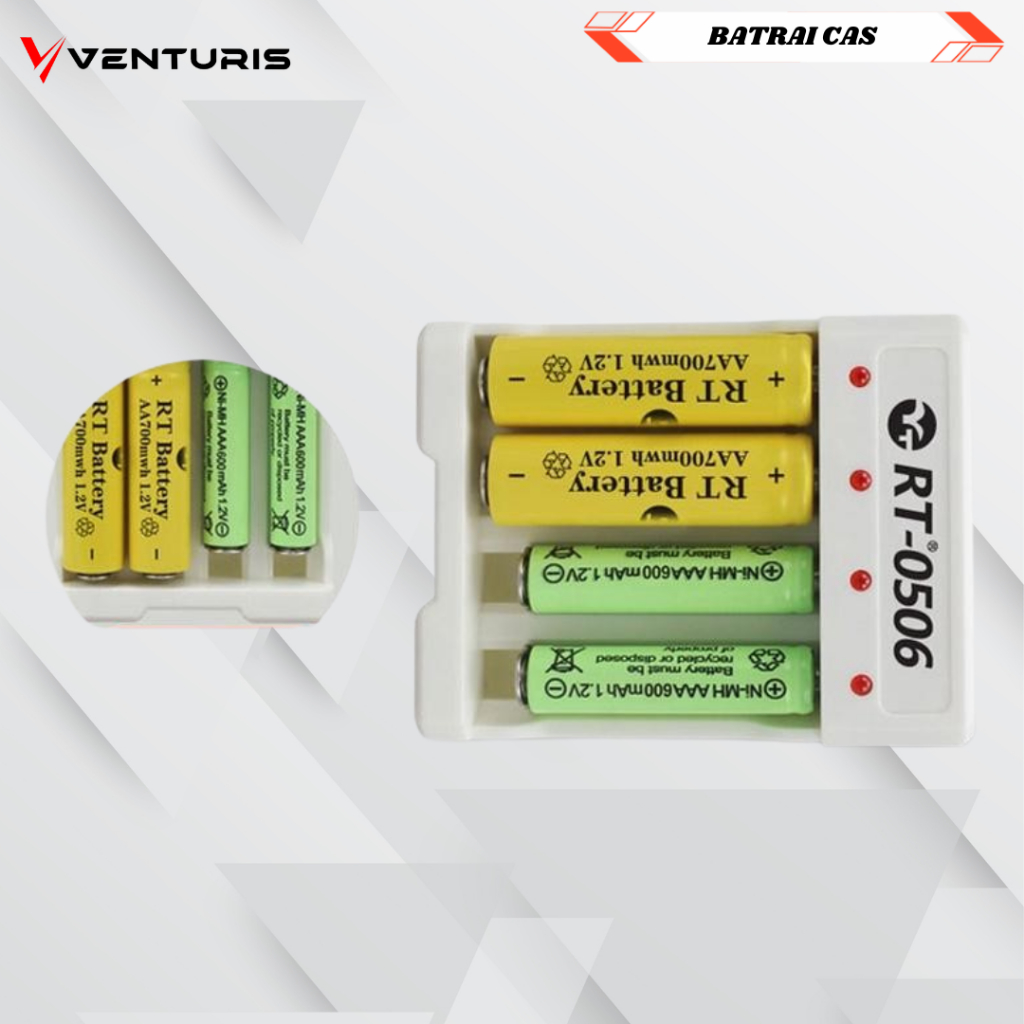Charger Baterai CAS 4 slot baterai AA dan AAA Batre