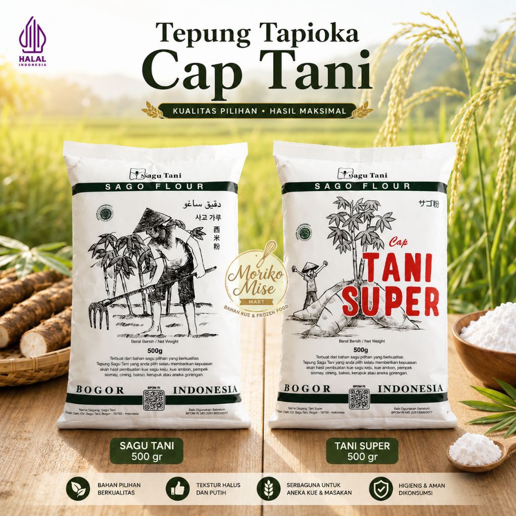 [ Cap Tani - Tepung Tapioka ] 500 gr / Sagu Tani Super Tapioka Cap Pak Tani Sagoo Flour