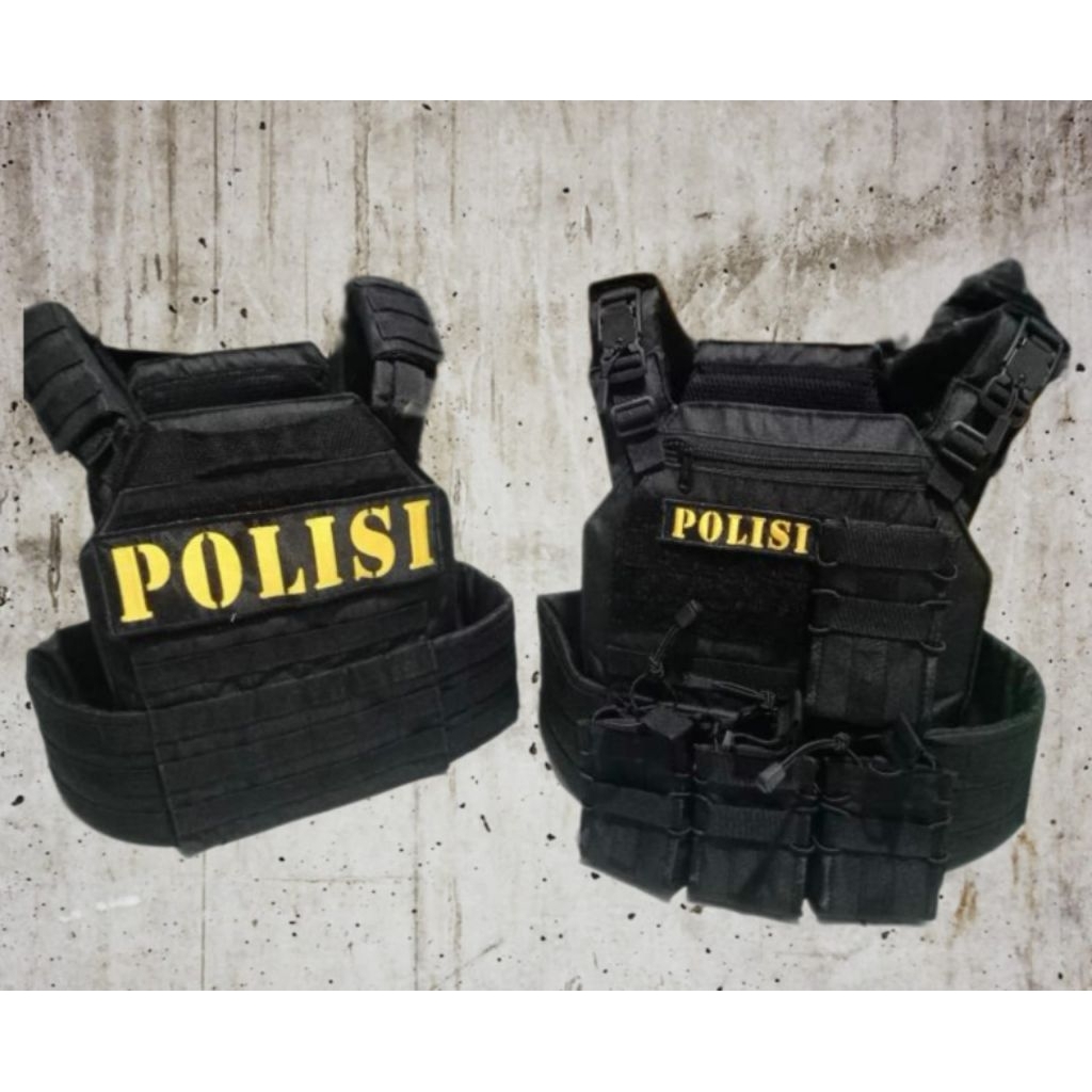 ROMPI ANGIN TACTICAL WARNA HITAM POLISI/BODY VEST TACTICAL HITAM POLISI