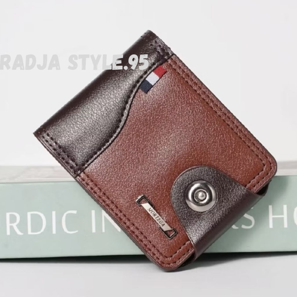 DOMPET PRIA TERBARU Original Import DOMPET Lipat Kancing Kulit Sintetis Fashion Kasual Lelaki Trendi