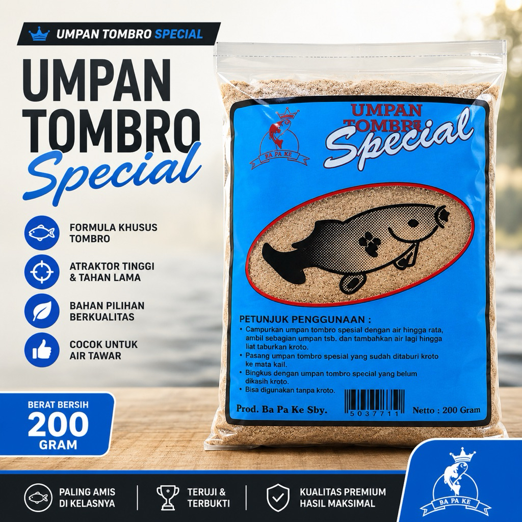 Umpan Mancing Pelet Ikan Mas Tombro special Bapake