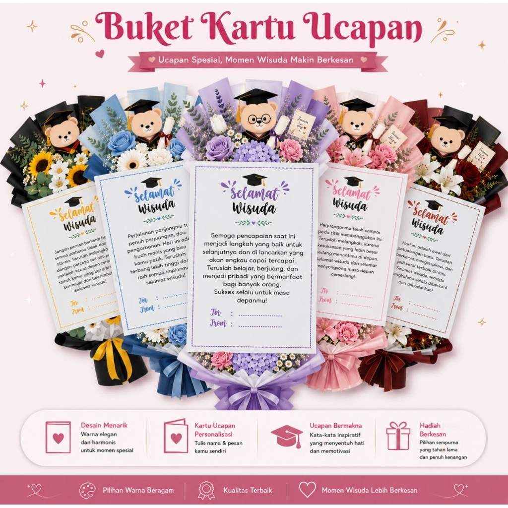 BUKET KARTU UCAPAN WISUDA - KARTU UCAPAN LICU