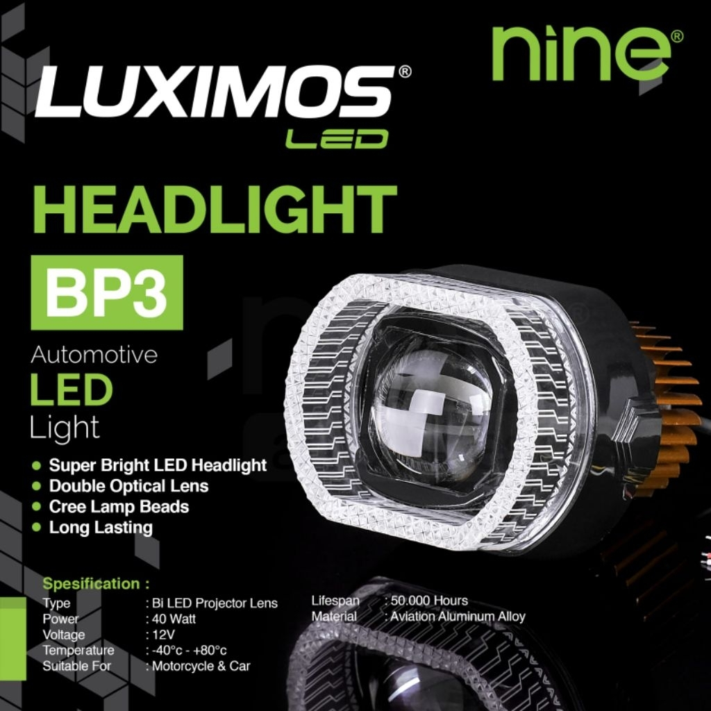 Lampu Biled Luximos LED Headlight BP3 RGB 40W Devil Eye