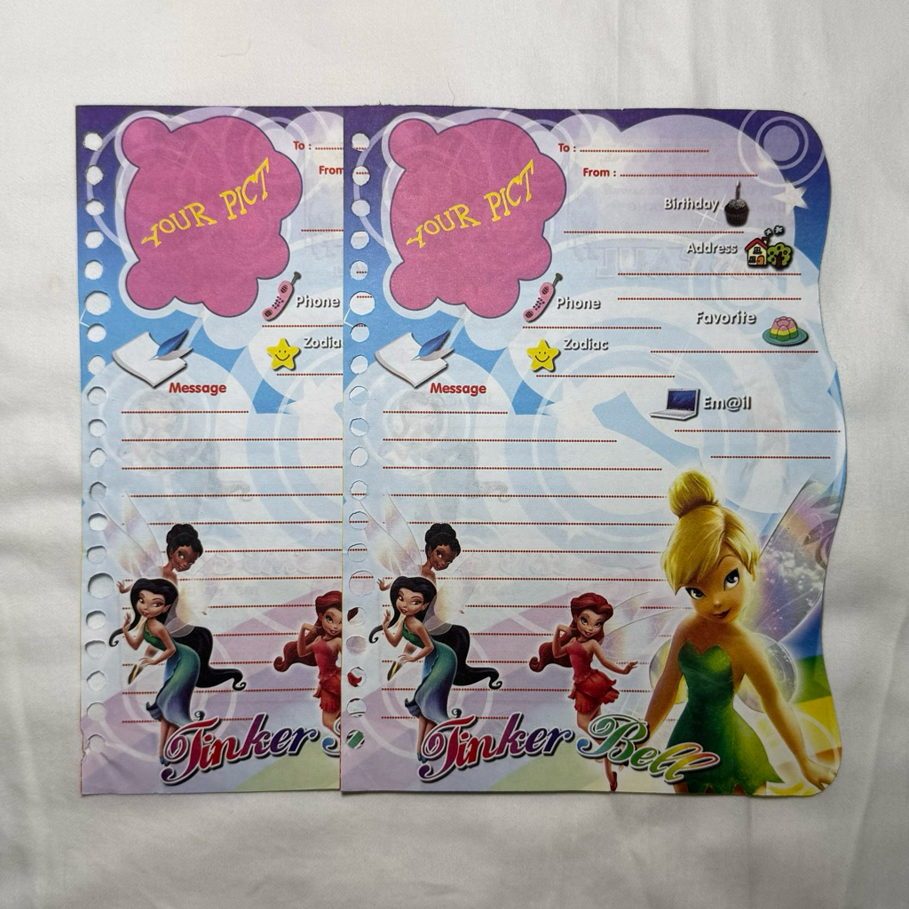 Vintage Binder Coquette / Kertas Orji / File Disney Series Tinkerbell Silvermist Rosetta / Seri Lang