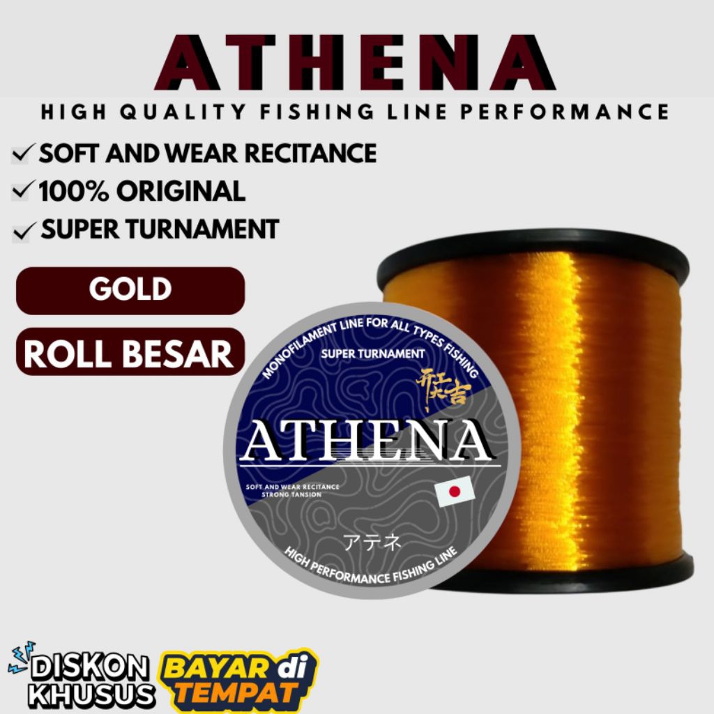 senar pancing Athena 1800m senar pancing super kuat senar pancing kuat anti keriting