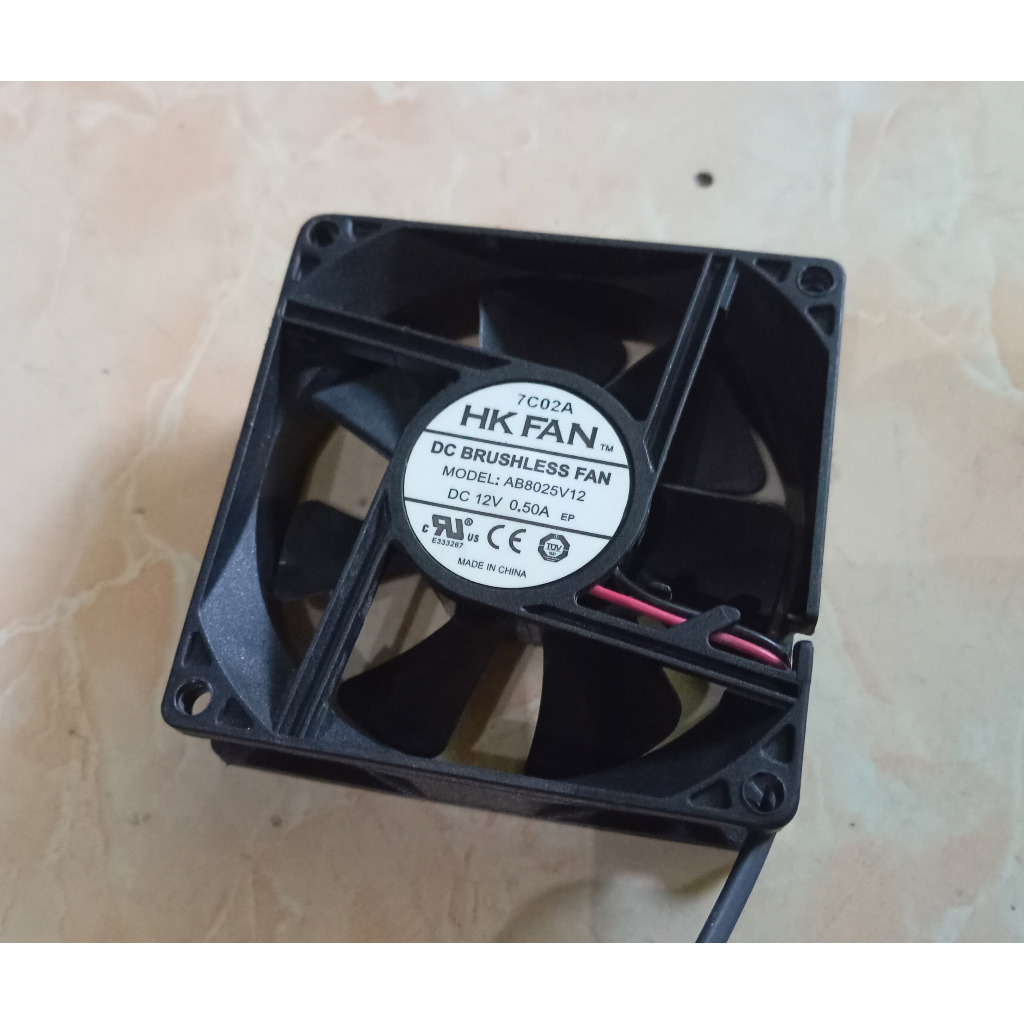 Kipas Fan Server PC Cooling BRUSHLESS  Fan HK FAN AB8025V12 8 CM Tebal 2.5 CM
