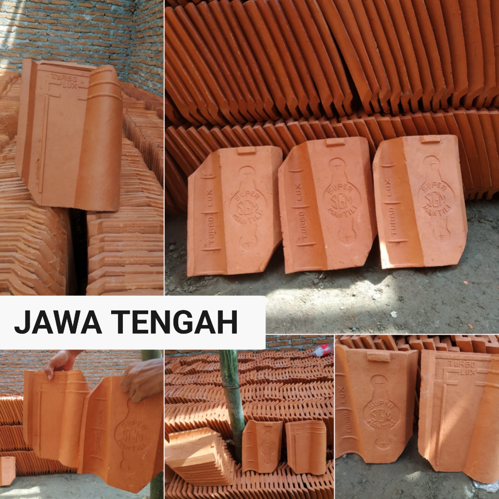 Genteng Jawa Tengah Atap Genteng Tanah Liat Merah Model Turbo Lux Super Mantili, Garuda, Plentong, m