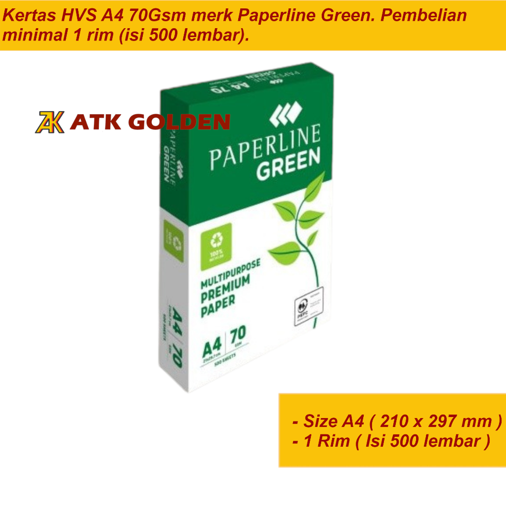 Kertas HVS A4 70Gsm Paperline Green