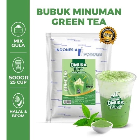 Omura Blend GREEN TEA 500GR Halal Indonesia Powder