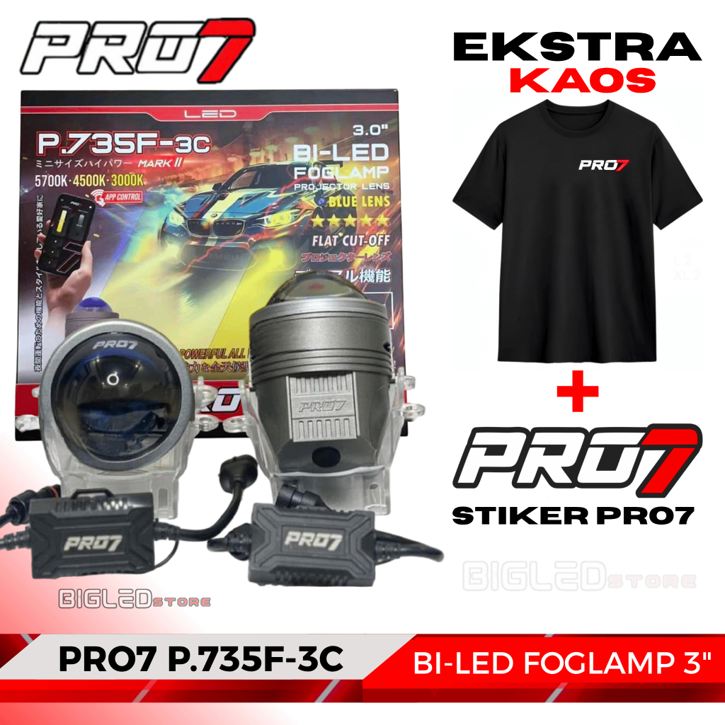 FOGLAMP BILED PRO7 P735F 3C P.735F-3C Mark II / 3 Warna Bluetooth APP / P735 - 3C Mark 2 / P 735 F 3