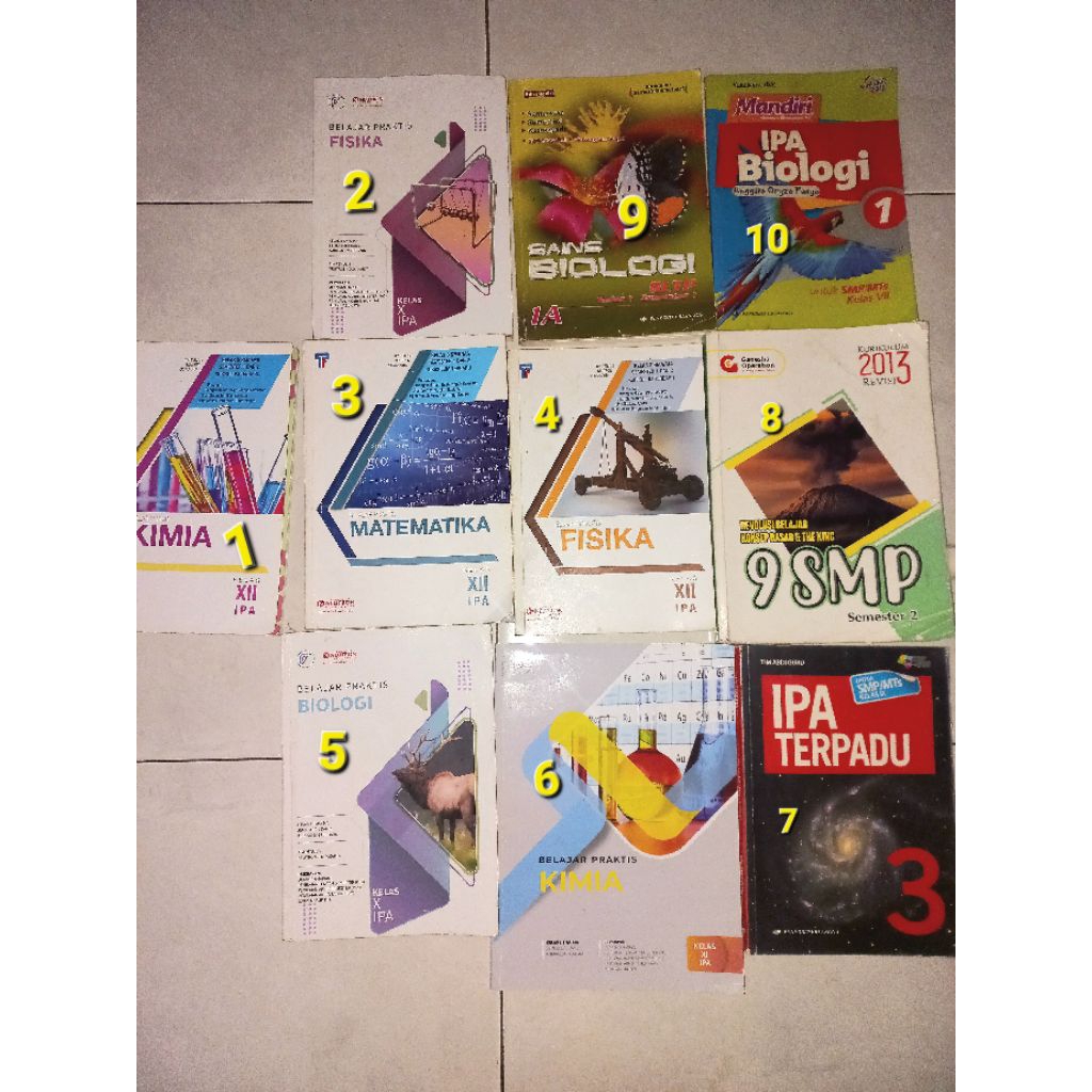 Buku SMP SMA prelov (IPA, Kimia, Biologi, Fisika, Matematika, The King GO, Neutron)